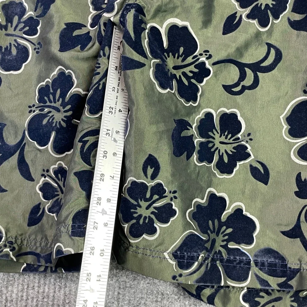 Hurley Board Shorts Mens 34 Green Floral Hibiscus Swim Trunks Board Shorts Surf